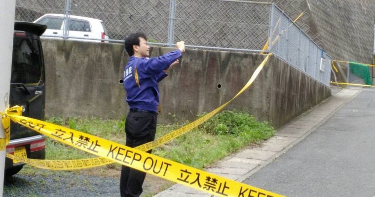 土砂崩れ現場など視察、今後の国への支援要請へ現場の状況を確認　衆議院議員　きいたかし　福岡10区　(北九州市門司区・小倉北区・小倉南区)