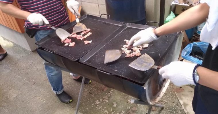 子どもの保育園の夕涼み会、私は親父の会で焼きそば係、妻はカキ氷係　衆議院議員　きいたかし　福岡10区　(北九州市門司区・小倉北区・小倉南区)