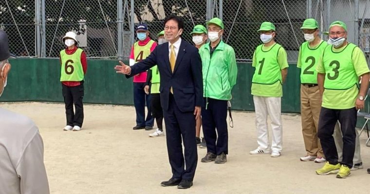 門司区・大里柳校区のグラウンドゴルフ大会　衆議院議員　きいたかし　福岡10区　北九州市門司区・小倉北区・小倉南区）