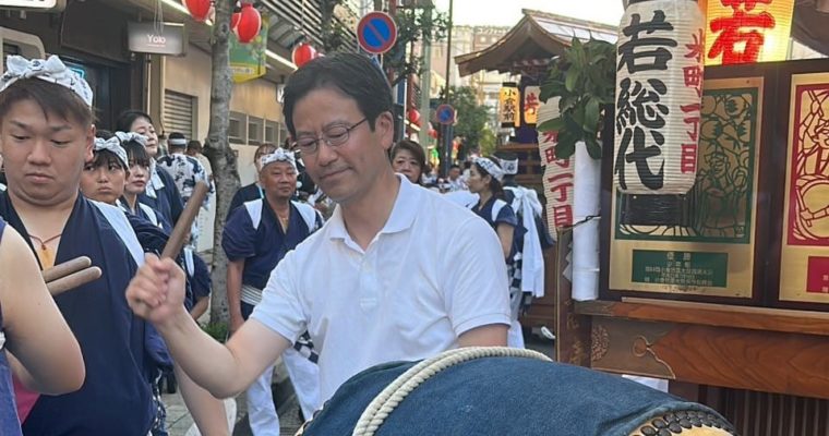 小倉祇園太鼓を堪能　衆議院議員　きいたかし　福岡10区（北九州市門司区・小倉北区・小倉南区）