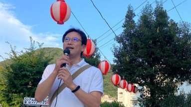初盆参り、盆踊り　衆議院議員　きいたかし　福岡10区（北九州市門司区・小倉北区・小倉南区）