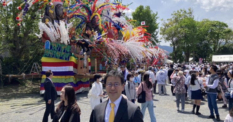 風吹く中、曽根の神幸祭へ。