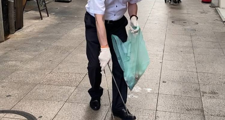 小倉祇園の前に清掃活動。